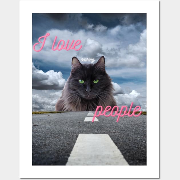 I love scaring people - Black cat Wall Art by ManifestYDream